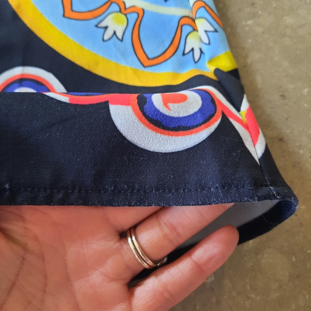Pencil Skirt Womens Small / Med Ceramic Plate Print Black Multicolored Side Zip - Picture 13 of 14